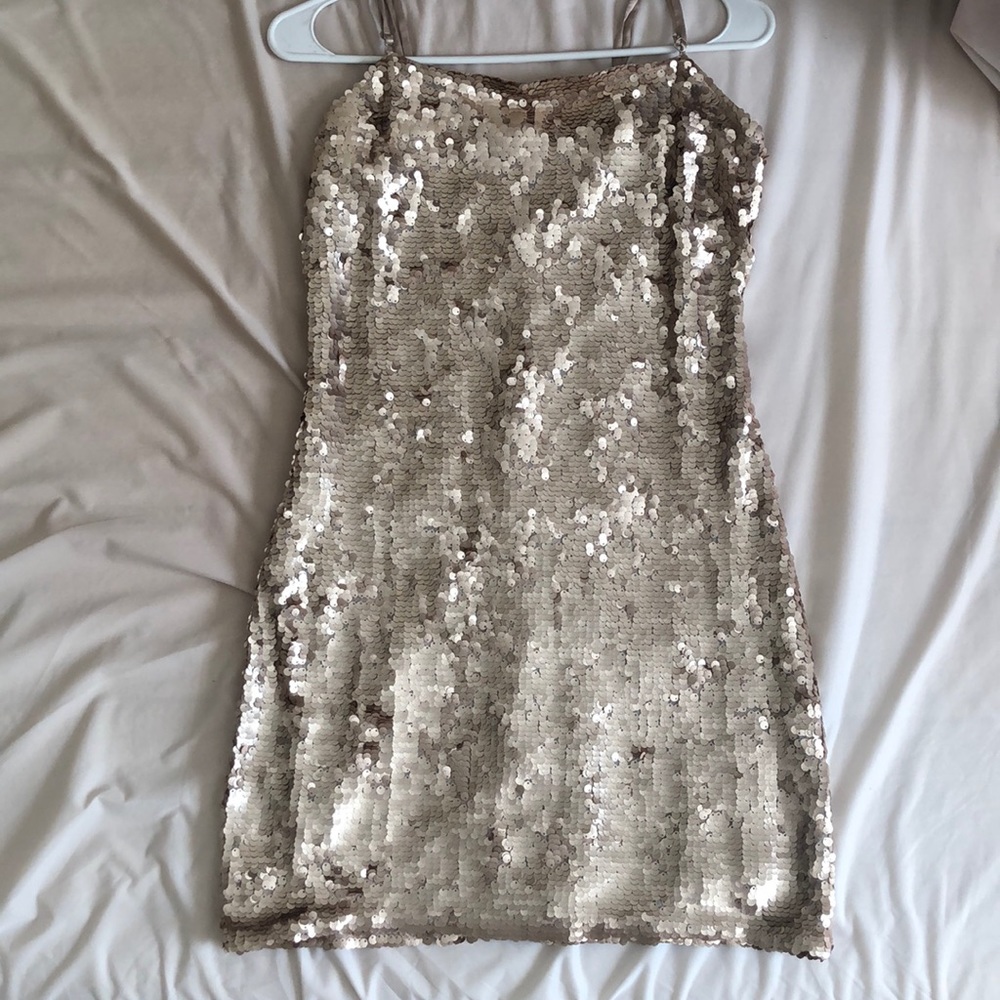 Gold Sequin Body Con Mini Dress SALE!